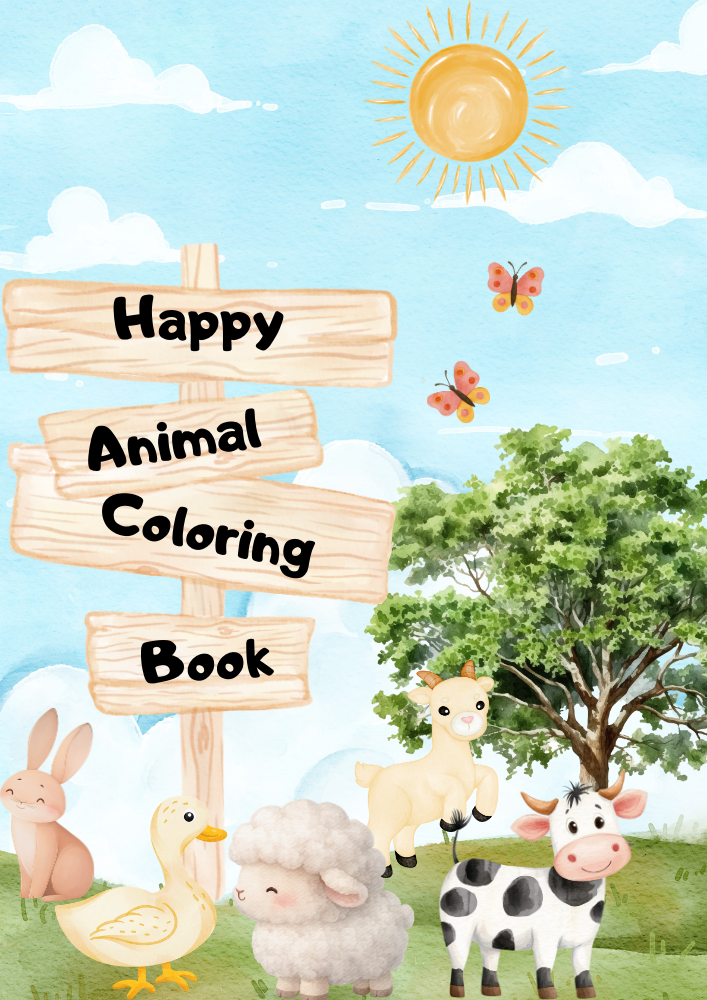 HAPPY ANIMAL COLORING BOOK